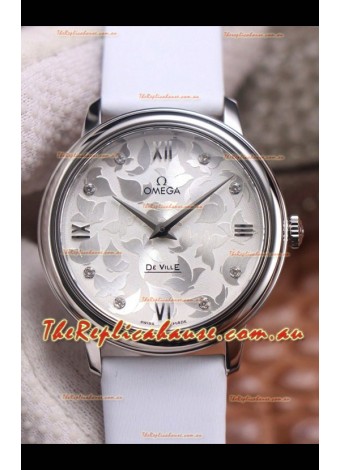 Omega De Ville Floral Dial Swiss Quartz Movement in Steel Casing 
