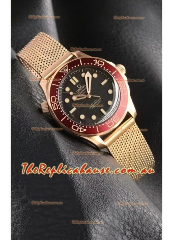 Omega Seamaster Super Clone 300M Diver Rose Gold Black Dial Edition Watch 