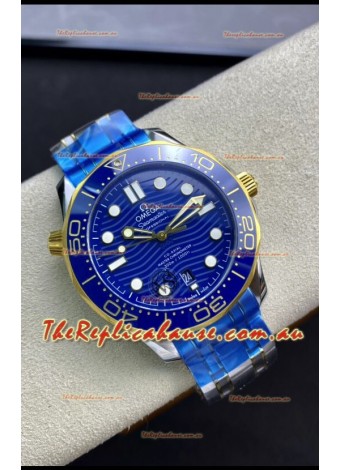 Omega Seamaster 300M Co-Axial Master Chronometer Blue Dial Two Tone Casing 1:1 Mirror Replica