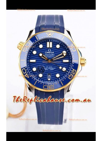 Omega Seamaster 300M Co-Axial Master Chronometer Blue Dial Two Tone Casing 1:1 Mirror Replica