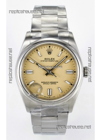 Rolex Oyster Perpetual Super Clone REF#126000 36MM Beige Dial Swiss Replica