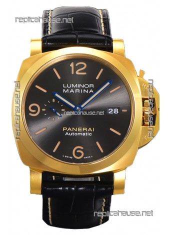 Panerai Luminor Marina PAM1115 1:1 Mirror Swiss Replica Watch 44MM Yellow Gold 