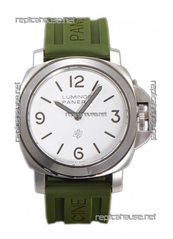 Panerai Luminor Base Logo PAM1087 White Dial 1:1 Mirror Quality - 904L Steel in Rubber Strap