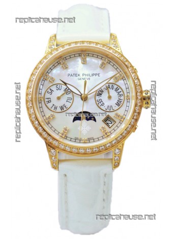 Patek Philippe Grand Complications Ladies First Perpetual Calendaer Yellow Gold Swiss Replica Watch 