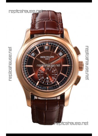 Patek Philippe 5205 Complications Moonphase Brown Dial 1:1 Mirror Swiss Replica Watch