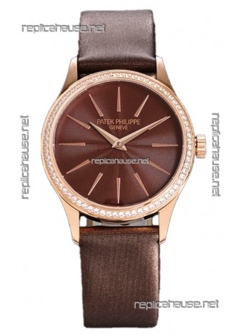 Patek Philippe Calatrava 4997 Ladies Rose Gold Brown Dial with Swiss Automatic Movement Watch