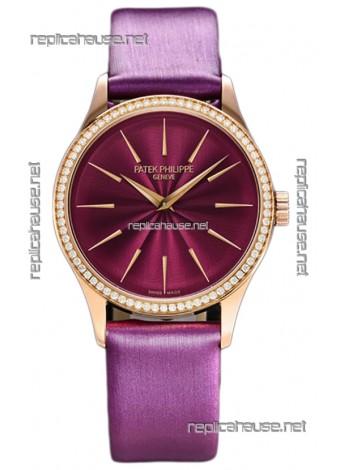 Patek Philippe Calatrava 4997 Ladies Rose Gold Pink Dial with Swiss Automatic Movement Watch