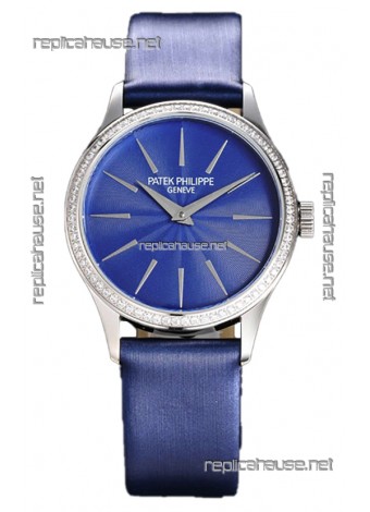 Patek Philippe Calatrava 4997 Ladies Steel Case Blue Dial with Swiss Automatic Movement Watch