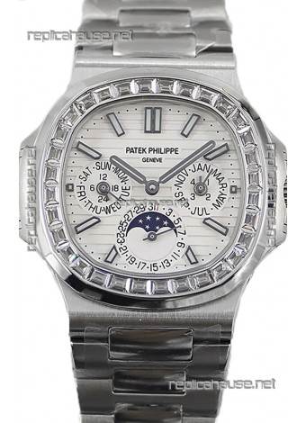 Patek Philippe Nautilus 5740 Perpetual Calendar Stainless Steel White Dial Swiss Replica Watch 