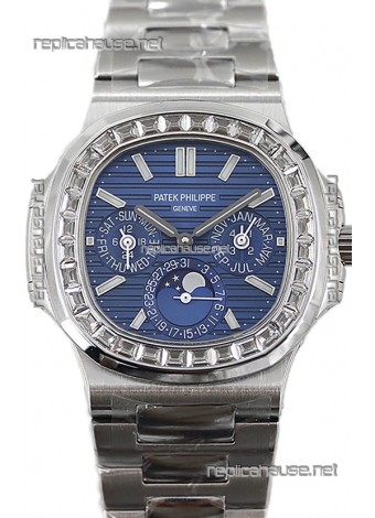Patek Philippe Nautilus 5740 Perpetual Calendar Stainless Steel Blue Dial Swiss Replica Watch 