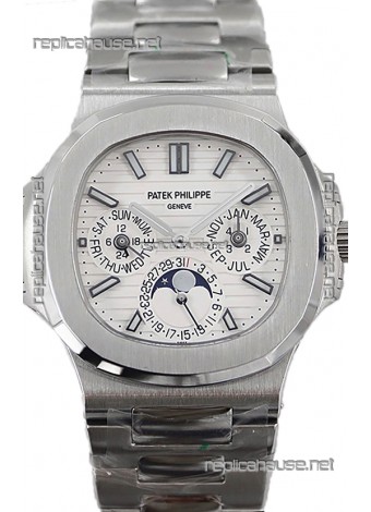 Patek Philippe Nautilus 5740 Perpetual Calendar Stainless Steel White Dial Swiss Replica Watch 