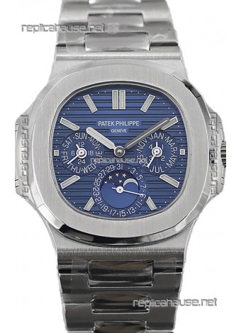 Patek Philippe Nautilus 5740 Perpetual Calendar Stainless Steel Blue Dial Swiss Replica Watch 
