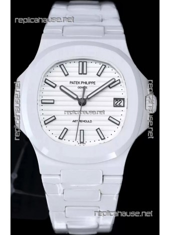 Patek Philippe Nautilus 5711 AET Remould White Ceramic Edition White Dial Swiss Replica Watch