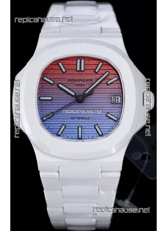 Patek Philippe Nautilus 5711 AET Remould White Ceramic Edition Gradient Dial Swiss Replica Watch
