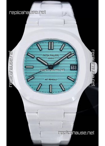 Patek Philippe Nautilus 5711 AET Remould White Ceramic Edition Green Dial Swiss Replica Watch