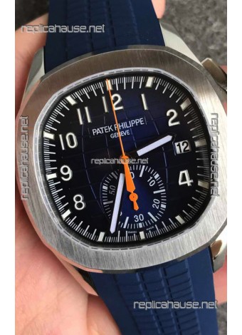 Patek Philippe Aquanaut 5968 Chronograph Steel Casing Blue Dial Watch in Swiss Automatic Movement