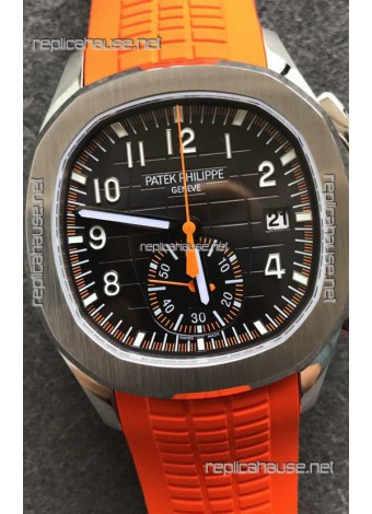 Patek Philippe Aquanaut 5968 Chronograph Steel Casing Orange Strap Watch in Swiss Automatic Movement