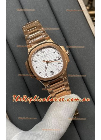 Patek Philippe Nautilus 7118/1200R-001 35MM 1:1 Mirror Swiss Replica Watch in White Dial