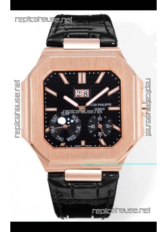 Patek Philippe Cubitus 5822 Rose Gold Casing Black Dial Swiss Replica Watch