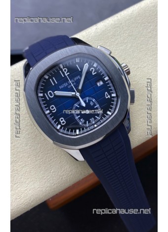Patek Philippe Aquanaut Super Clone 5968 Chronograph Steel Casing Blue Dial Watch 