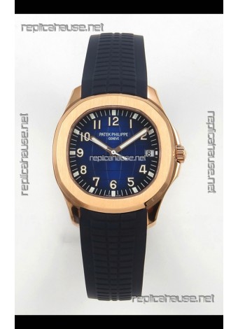 Patek Philippe Super Clone Aquanaut 5167 SC330 Movement 904L Rose Gold Blue Dial Watch  
