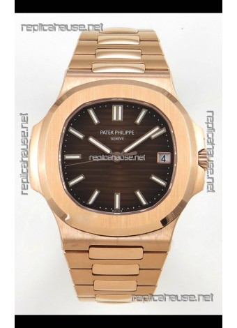 Patek Philippe Super Clone Nautilus 5711/1R-001 in Rose Gold Brown Dial