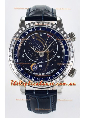 Patek Philippe 6104 Grand Complications Superclone Watch in Stainless Steel - Diamonds Bezel 