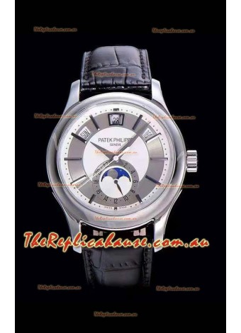 Patek Philippe 5205-001 Complications MoonPhase 1:1 Mirror Swiss Replica Watch Steel Grey Dial
