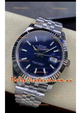 Rolex Datejust Cal.3235 Movement 1:1 Mirror Replica 904L Steel 41MM - Blue Fluted Motif Dial