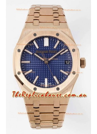 Audemars Piguet Royal Oak 15510 50th Anniversary 41MM Blue Dial Rose Gold 41MM 1:1 Mirror Replica