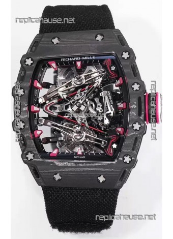 Richard Mille RM38-02 Carbon Casing Bubba Watson Black Nylon Tourbillon Movement 1:1 Mirror Replica