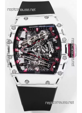 Richard Mille RM38-02 White Carbon Bubba Watson Black Rubber Tourbillon Movement 1:1 Mirror Replica