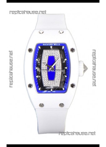 Richard Mille RM007 White Ceramic Blue Dial Automatic Superclone Swiss Replica Watch