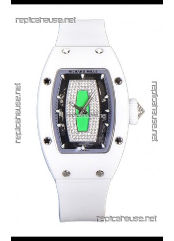 Richard Mille RM007 White Ceramic Green Dial Automatic Superclone Swiss Replica Watch