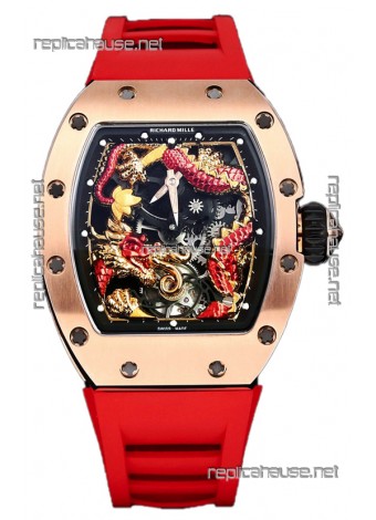 Richard Mille RM057 Dragon Dial Rose Gold Plated Watch in Swiss Automatic Movement