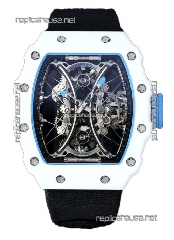 Richard Mille RM53-01 Pablo Mac Donough White TPT CASE Black Nylon Strap Swiss Replica Watch