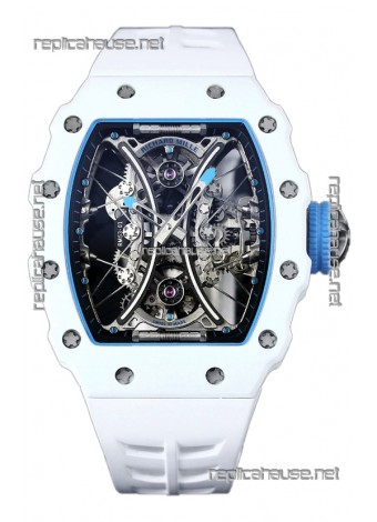Richard Mille RM53-01 Pablo Mac Donough White TPT CASE White Rubber Strap Swiss Replica Watch
