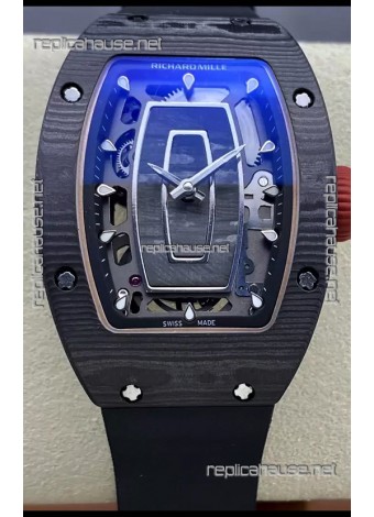 Richard Mille RM07 Black Carbon Casing Black Strap 1:1 Superclone Swiss Replica Watch 