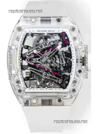 Richard Mille RM38-02 Sapphires Bubba Watson White Rubber Tourbillon Movement 1:1 Mirror Replica