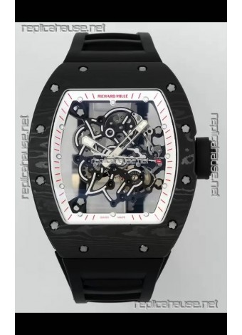 Richard Mille RM055 Black Carbon Casing Black Rubber 1:1 Superclone Genuine Tourbillon Watch 
