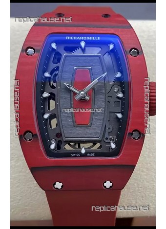 Richard Mille RM07 Red Carbon Casing 1:1 Superclone Swiss Replica Watch 