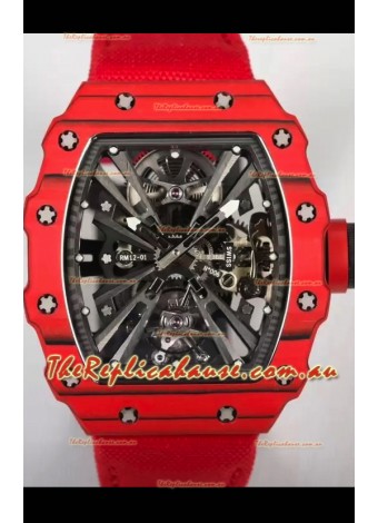 Richard Mille RM12-01 Carbon Fiber Case Genuine Tourbillon Movement 1:1 Mirror Replica Watch