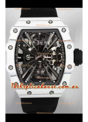 Richard Mille RM12-01 White Carbon Fiber Case Genuine Tourbillon Movement 1:1 Mirror Replica Watch