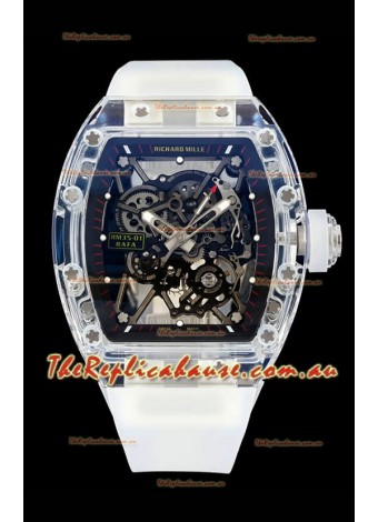 Richard Mille RM35-01 Transparent Sapphires Casing with Genuine Tourbillon Super Clone Watch