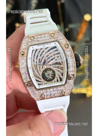 Richard Mille RM51-02 Rose Gold Casing Watch in Mossanites Automatic Movement