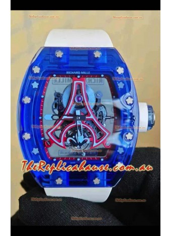 Richard Mille RM52-03 Paris Saint-Germain Tourbillon Blue Sapphires Swiss Replica Watch 