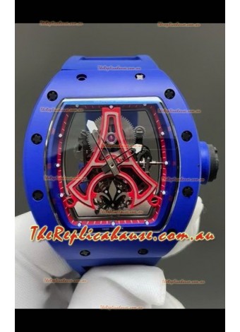 Richard Mille RM52-03 Paris Saint-Germain Tourbillon Blue Ceramic Swiss Replica Watch 