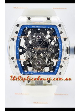 Richard Mille Super Clone 56-01 Transparent Sapphires Casing with Genuine Tourbillon Watch
