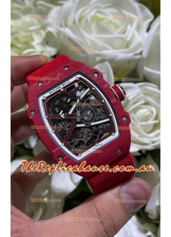 Richard Mille Super Clone RM67-02 Red Carbon TPT 37 Grams Watch Red Strap
