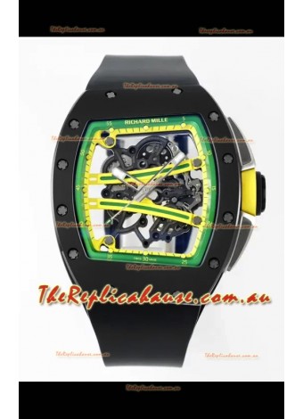 Richard Mille Super Clone RM61-01 Black Ceramic Black Strap Swiss Replica Watch